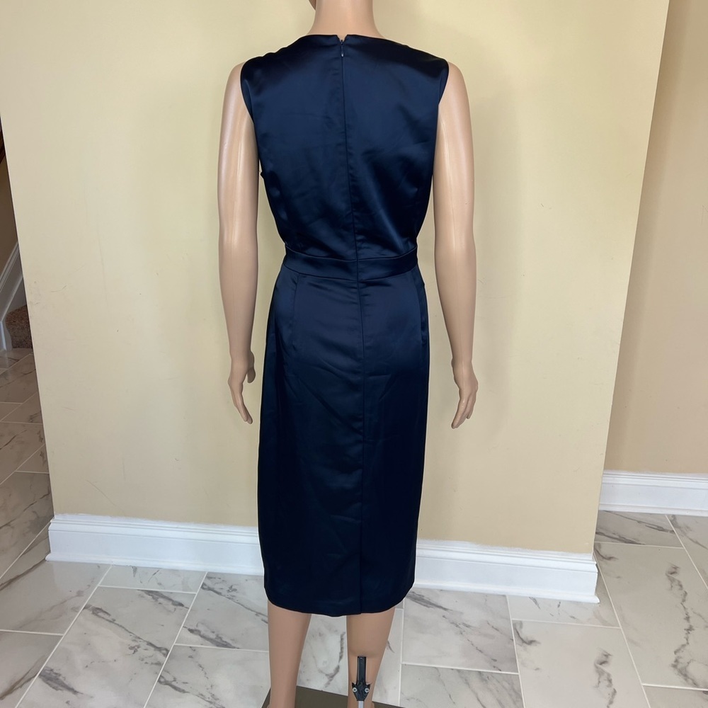 Maggy London silk  Navy blue dress - Picture 6 of 13